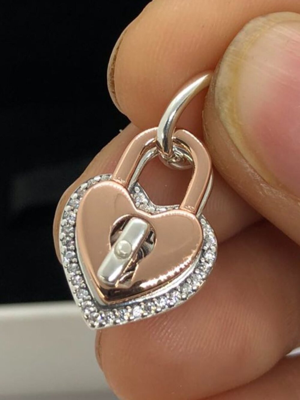 ✨✨Pandora you have me forever charm Heart Padlock Double Charm